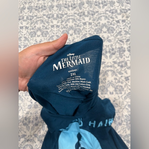 Disney Blue Mermaid Hair Pajama Top - Picture 2 of 3